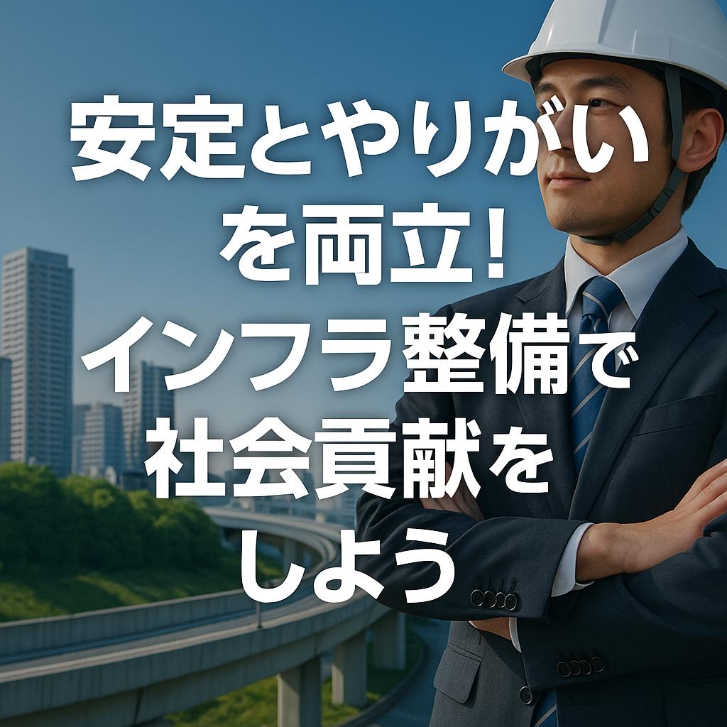 安定とやりがいを両立！インフラ整備で社会貢献をしよう