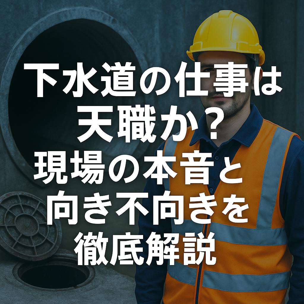 下水道の仕事は天職か？現場の本音と向き不向きを徹底解説