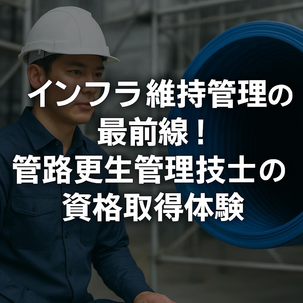 インフラ維持管理の最前線！管路更生管理技士の資格取得体験