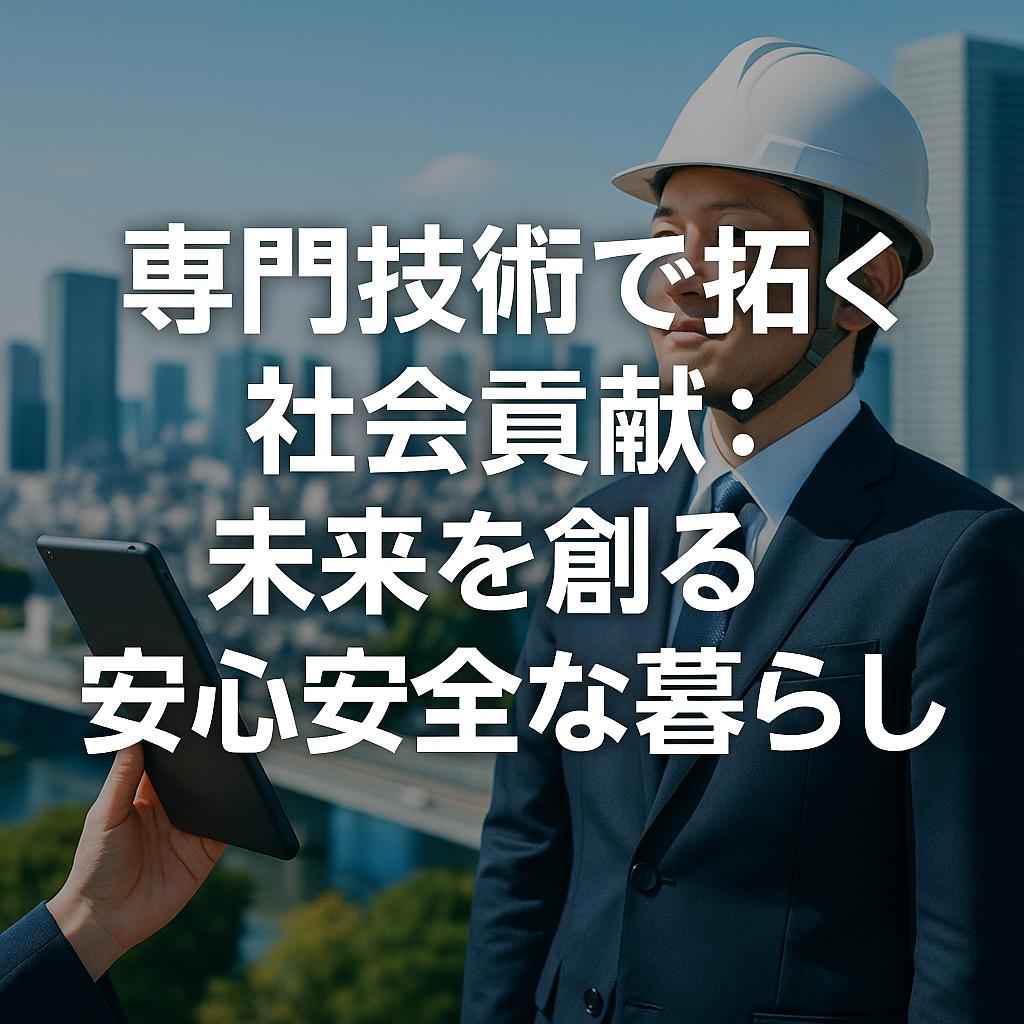 専門技術で拓く社会貢献：未来を創る安心安全な暮らし