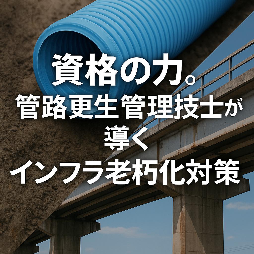 資格の力。管路更生管理技士が導くインフラ老朽化対策