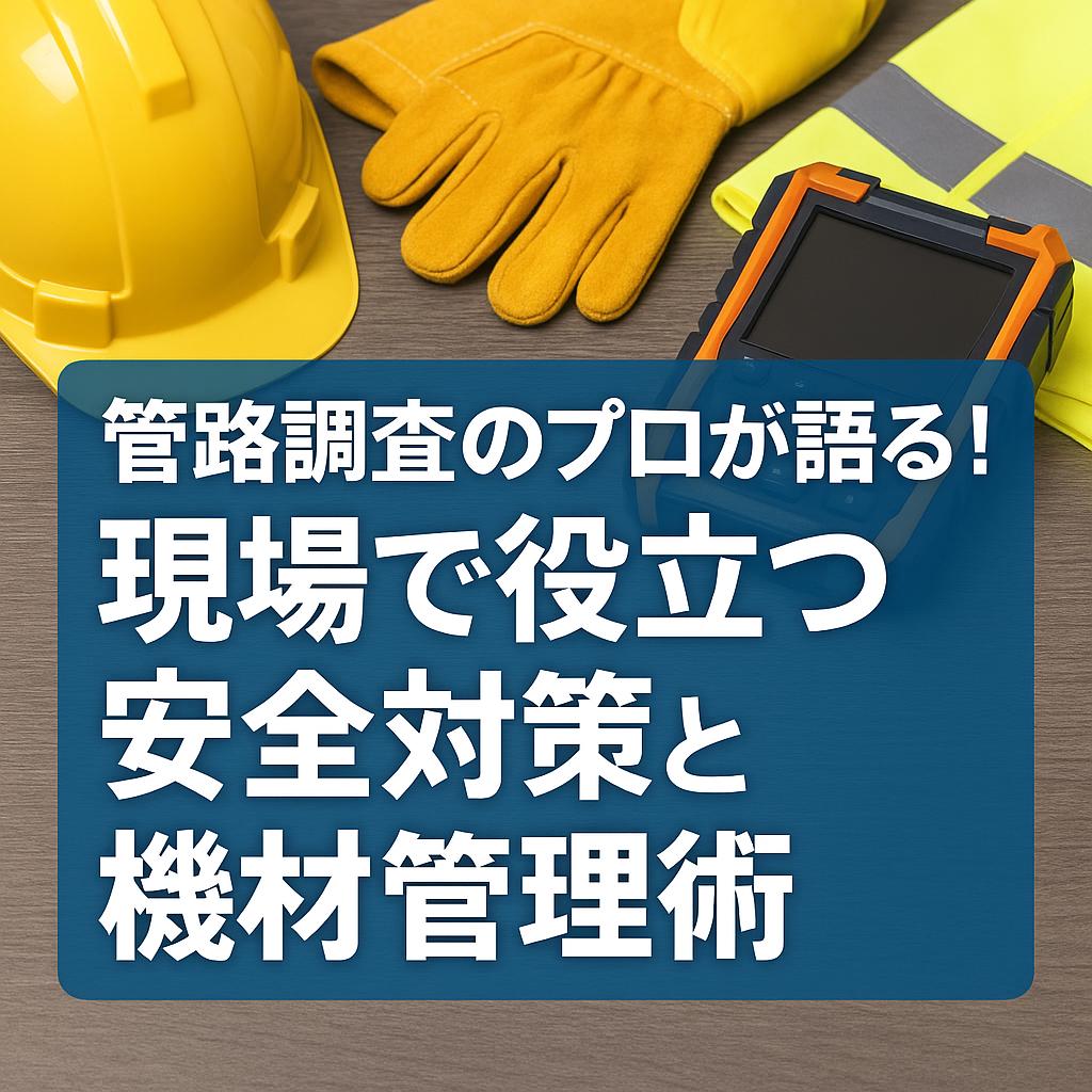 管路調査のプロが語る！現場で役立つ安全対策と機材管理術