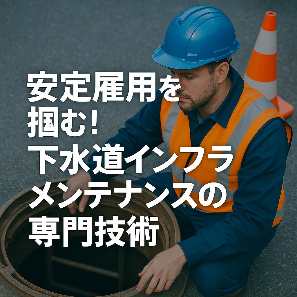 安定雇用を掴む！下水道インフラメンテナンスの専門技術