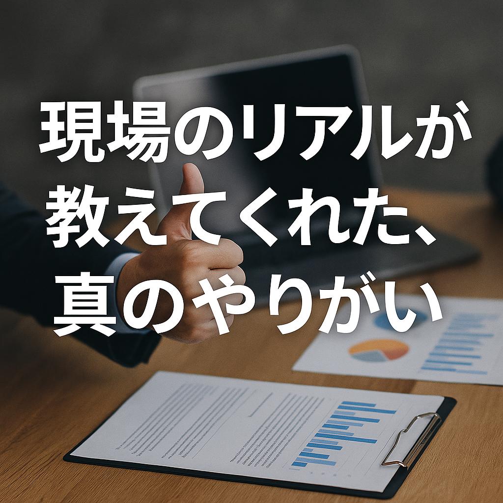 現場のリアルが教えてくれた、真のやりがい