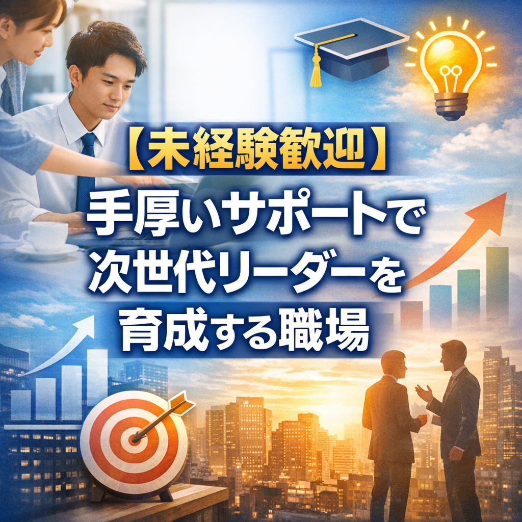 【未経験歓迎】手厚いサポートで次世代リーダーを育成する職場