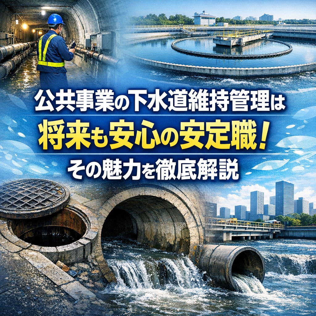 公共事業の下水道維持管理は将来も安心の安定職！その魅力を徹底解説