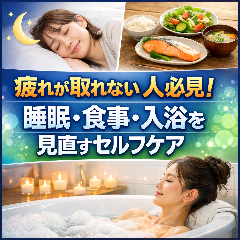 疲れが取れない人必見！睡眠・食事・入浴を見直すセルフケア
