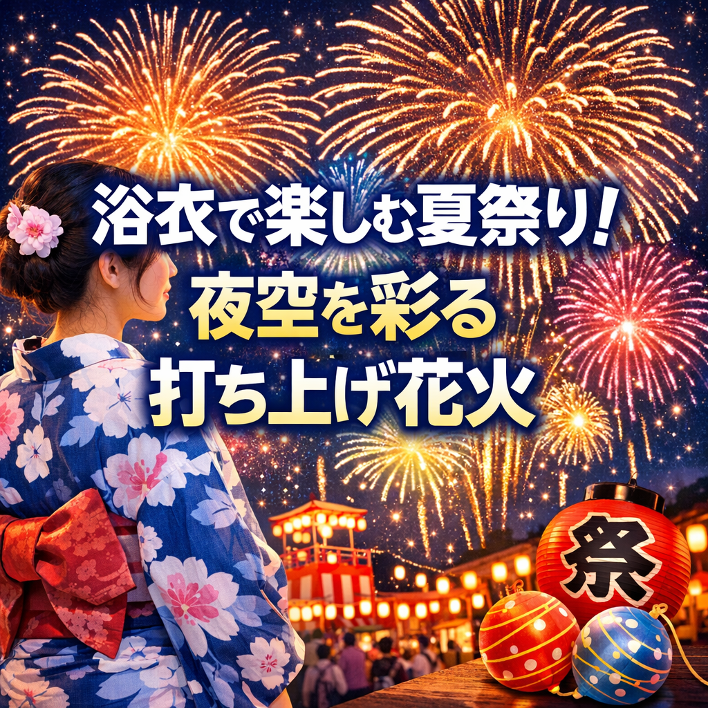 浴衣で楽しむ夏祭り!夜空を彩る打ち上げ花火