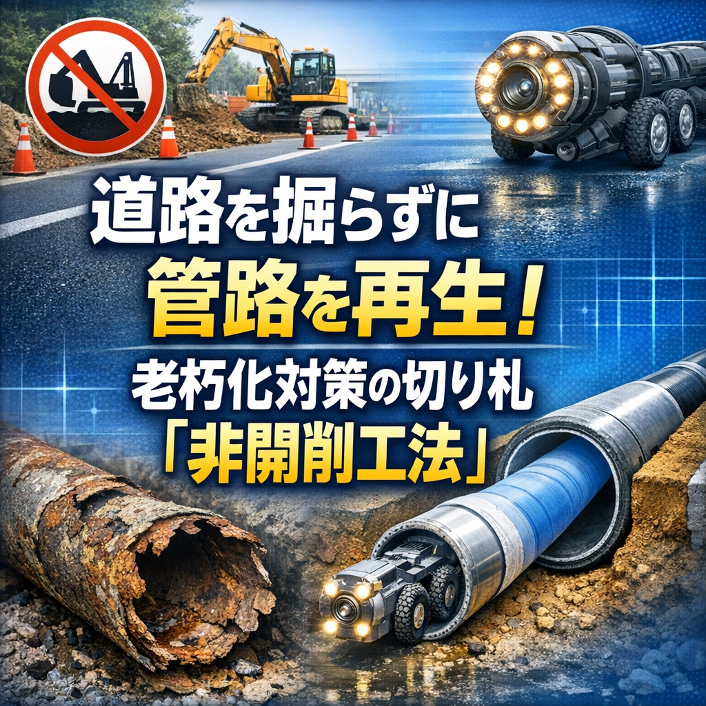 道路を掘らずに管路を再生！老朽化対策の切り札「非開削工法」