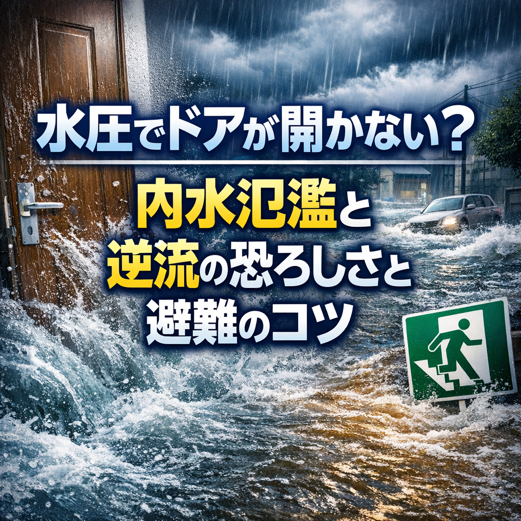 水圧でドアが開かない？内水氾濫と逆流の恐ろしさと避難のコツ