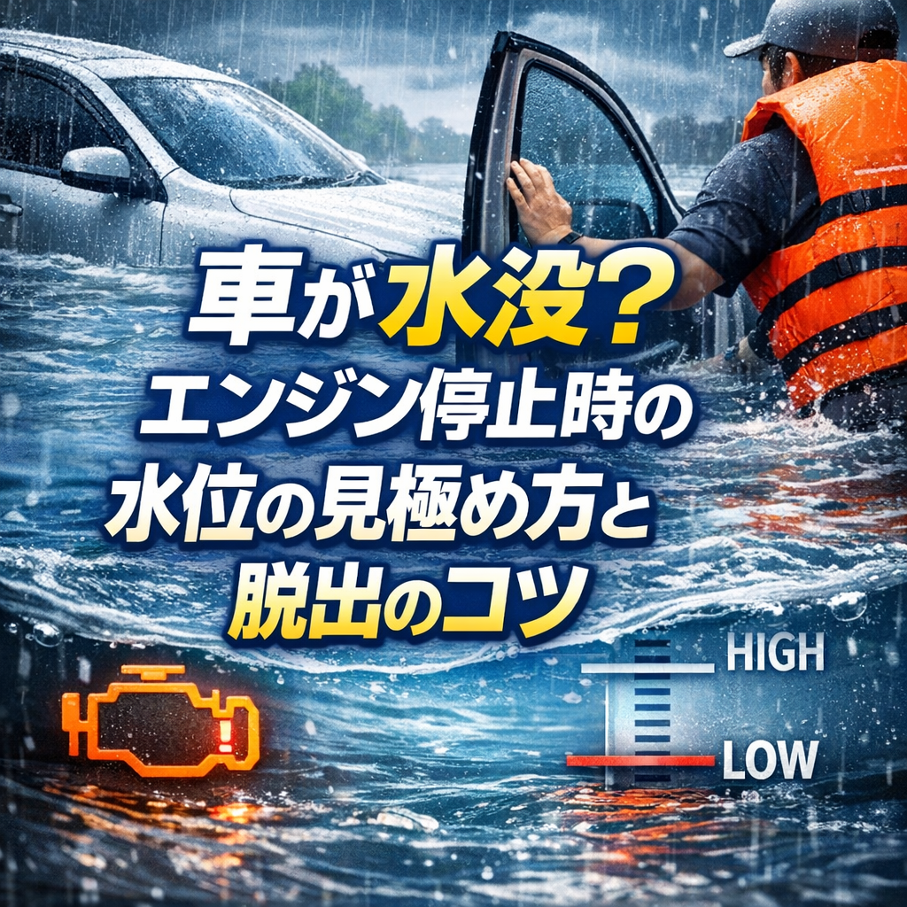 車が水没？エンジン停止時の水位の見極め方と脱出のコツ