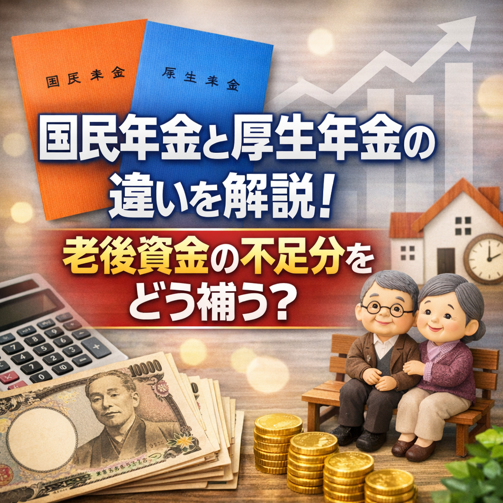 国民年金と厚生年金の違いを解説！老後資金の不足分をどう補う？