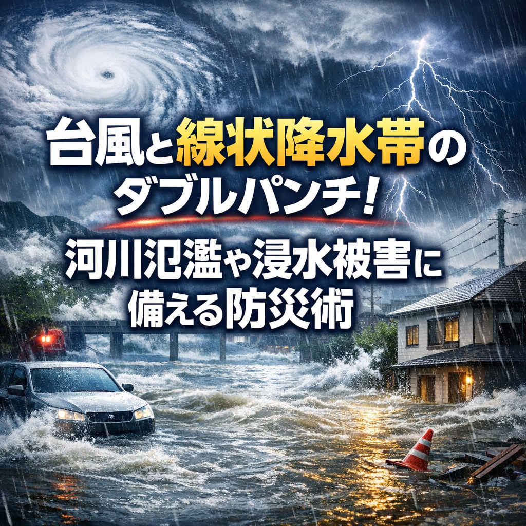 台風と線状降水帯のダブルパンチ！河川氾濫や浸水被害に備える防災術