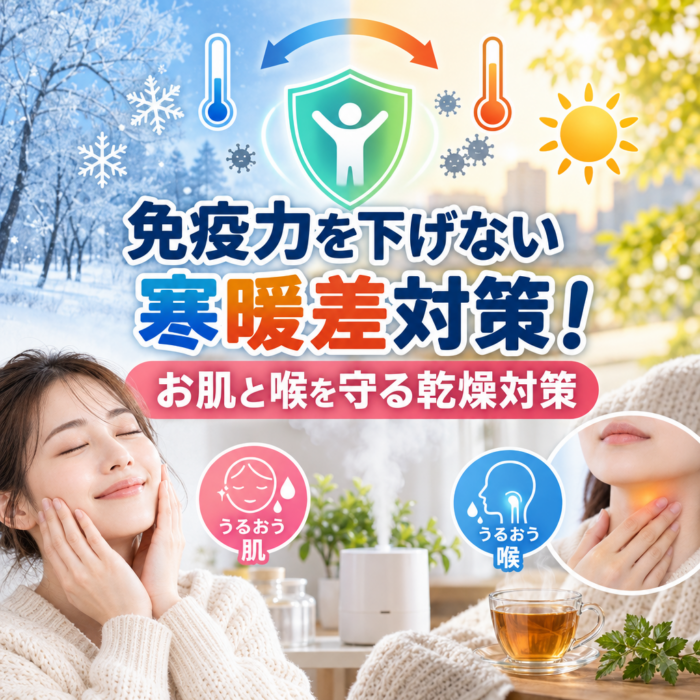 免疫力を下げない寒暖差対策！お肌と喉を守る乾燥対策