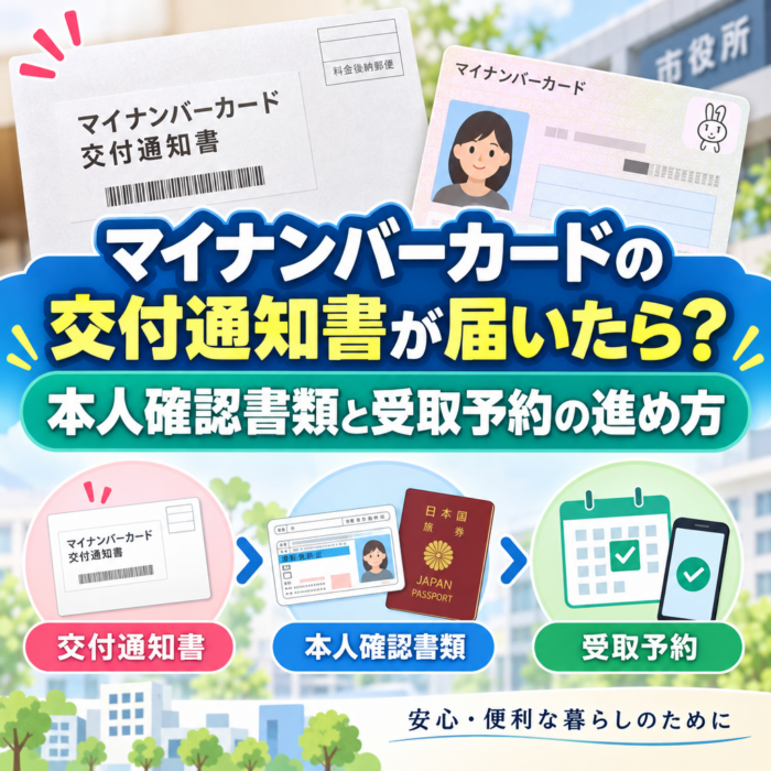 マイナンバーカードの交付通知書が届いたら？本人確認書類と受取予約の進め方