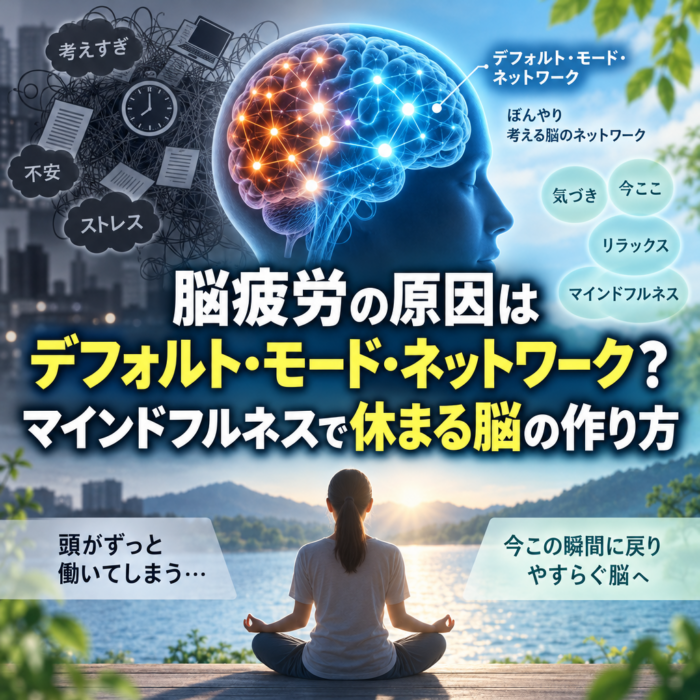 脳疲労の原因はデフォルト・モード・ネットワーク？マインドフルネスで休まる脳の作り方